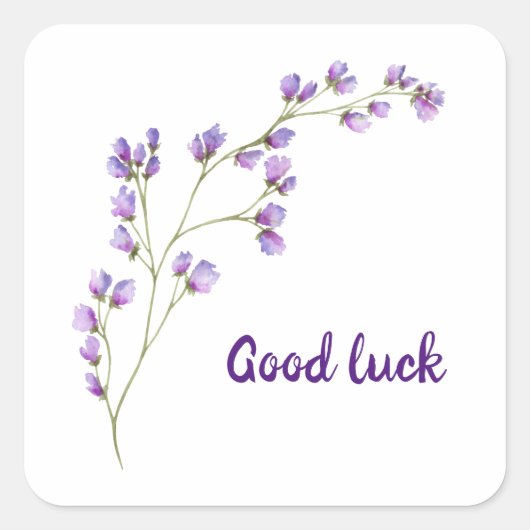 かわいいミニマリストウォーターカラープロヴァンス繊細な泡 スクエアシール (正面)