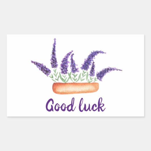 かわいいミニマリストウォーターカラープロヴァンス繊細な泡 長方形シール (正面)