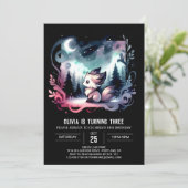 かわいいミニマリストオオカミの誕生日 招待状 (スタンド正面)