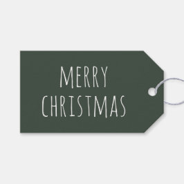 かわいいミニマリストクリスマス | 深い森の緑のあたたかな雰囲気 ギフトタグ