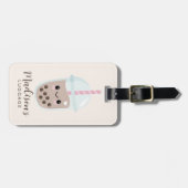 かわいいミニマリストボバブルティーラゲッジタグ ラゲッジタグ (正面横)