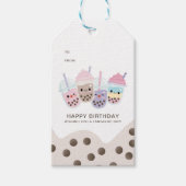 かわいいミニマリストボバブルミルクティーギフトラベル ギフトタグ (正面)