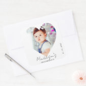 かわいいミニマリスト写真の1歳の誕生日パーティー スクエアシール (封筒)