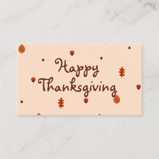 かわいいミニマリスト感謝祭 プレイスカード (裏面)