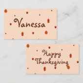かわいいミニマリスト感謝祭 プレイスカード (正面/裏面)