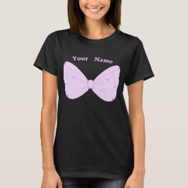 かわいいミニマリスト紫のリボンのカスタムTシャツ Tシャツ