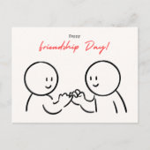 かわいいミニマリストPinky約束友情の日 ポストカード (正面)