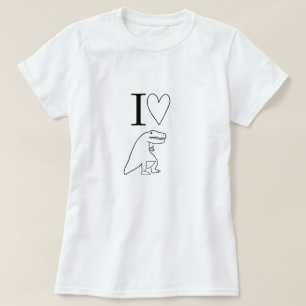 かわいいミニマリストTレックス I Heart 恐竜 Tシャツ