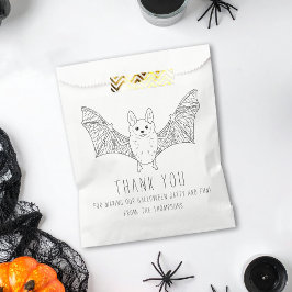 かわいいミニマルこうもりラインアートハロウィーン フェイバーバッグ