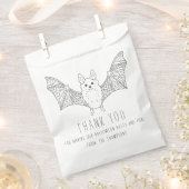 かわいいミニマルこうもりラインアートハロウィーン フェイバーバッグ (クリップ留めされた状態)