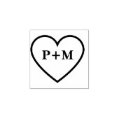 かわいいミニマルなカップルイニシャルスウィートアウトライン ラバースタンプ (インプリント)