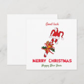 かわいいミニマルなクリスマスと新年おめでとう (正面/裏面)