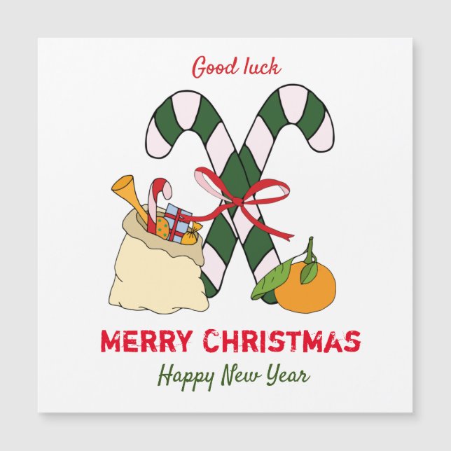 かわいいミニマルなクリスマスと新年おめでとう (正面)