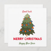 かわいいミニマルなクリスマスと新年おめでとう (正面/裏面)