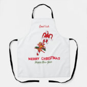 かわいいミニマルなクリスマスと新年おめでとう エプロン (正面)