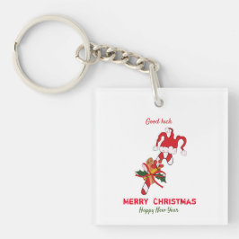 かわいいミニマルなクリスマスと新年おめでとう キーホルダー