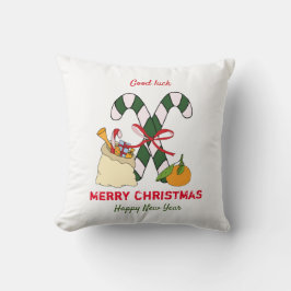 かわいいミニマルなクリスマスと新年おめでとう クッション