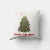 かわいいミニマルなクリスマスと新年おめでとう クッション (裏面)