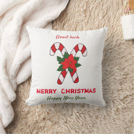 かわいいミニマルなクリスマスと新年おめでとう クッション