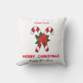 かわいいミニマルなクリスマスと新年おめでとう クッション (正面)