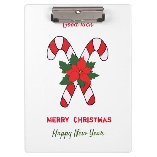 かわいいミニマルなクリスマスと新年おめでとう クリップボード (正面)