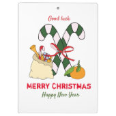 かわいいミニマルなクリスマスと新年おめでとう クリップボード (裏面)