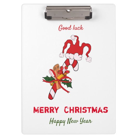 かわいいミニマルなクリスマスと新年おめでとう クリップボード (正面)