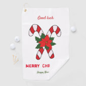 かわいいミニマルなクリスマスと新年おめでとう ゴルフタオル (インサイチュ)