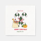 かわいいミニマルなクリスマスと新年おめでとう スタンダードカクテルナプキン (正面)