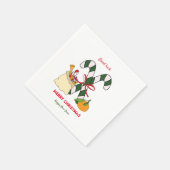 かわいいミニマルなクリスマスと新年おめでとう スタンダードカクテルナプキン (角)