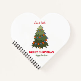 かわいいミニマルなクリスマスと新年おめでとう ノートブック