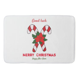 かわいいミニマルなクリスマスと新年おめでとう バスマット