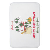 かわいいミニマルなクリスマスと新年おめでとう バスマット (正面縦)