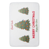 かわいいミニマルなクリスマスと新年おめでとう バスマット (正面縦)