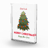 かわいいミニマルなクリスマスと新年おめでとう フォトブロック (右)