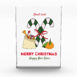 かわいいミニマルなクリスマスと新年おめでとう フォトブロック