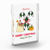 かわいいミニマルなクリスマスと新年おめでとう フォトブロック (左)