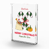 かわいいミニマルなクリスマスと新年おめでとう フォトブロック (右)