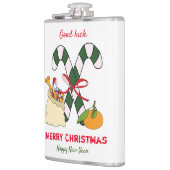 かわいいミニマルなクリスマスと新年おめでとう フラスク (左)