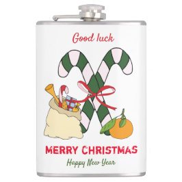 かわいいミニマルなクリスマスと新年おめでとう フラスク