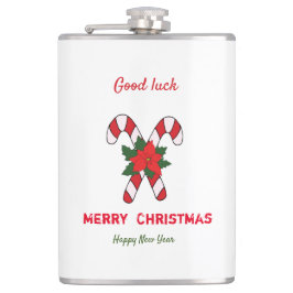 かわいいミニマルなクリスマスと新年おめでとう フラスク