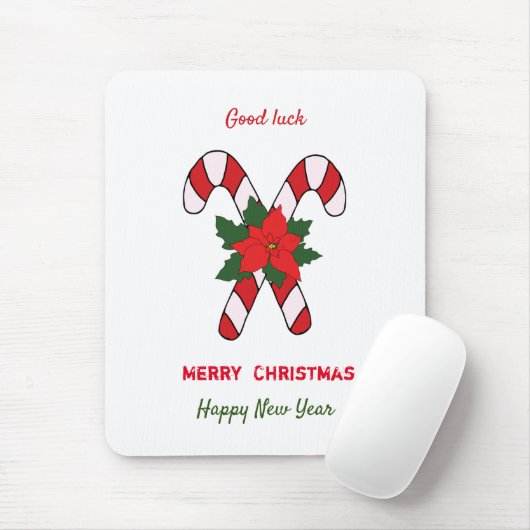 かわいいミニマルなクリスマスと新年おめでとう マウスパッド (マウス)