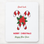 かわいいミニマルなクリスマスと新年おめでとう マウスパッド (正面)