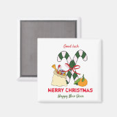かわいいミニマルなクリスマスと新年おめでとう マグネット (正面/裏面)