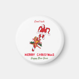 かわいいミニマルなクリスマスと新年おめでとう マグネット