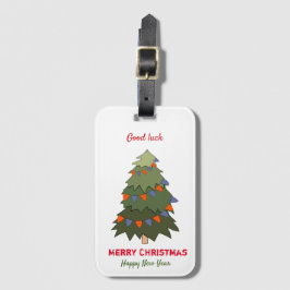 かわいいミニマルなクリスマスと新年おめでとう ラゲッジタグ