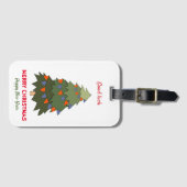 かわいいミニマルなクリスマスと新年おめでとう ラゲッジタグ (正面横)