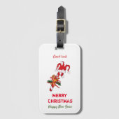 かわいいミニマルなクリスマスと新年おめでとう ラゲッジタグ (正面縦)