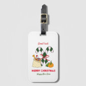 かわいいミニマルなクリスマスと新年おめでとう ラゲッジタグ (正面縦)
