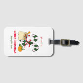 かわいいミニマルなクリスマスと新年おめでとう ラゲッジタグ (正面横)